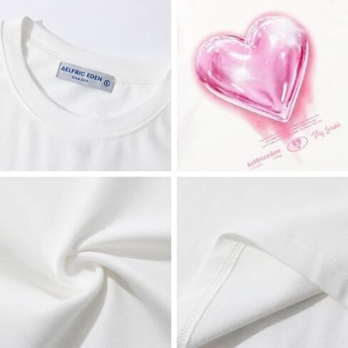 Aelfric Eden Women Love Balloon Graphic Tees Summer Summer Sleeve Cotton T ertts tops harajuku dops in Kuwait