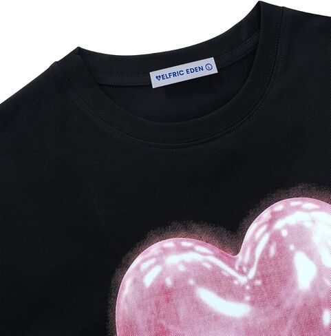 Aelfric Eden Women Love Balloon Graphic Tees Summer Summer Sleeve Cotton T ertts tops harajuku dops in Saudi Arabia
