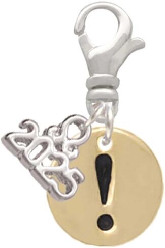 Delight Jewelry Goldtone Disc 1/2'' - Symbol - Silver-tone Clip on Charm with Mini Year 2025 in Kuwait