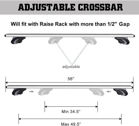 Otherya Car Roof Rack Cross Bars 52"Aero Thick Aluminum Universal Crossbars Roof Rack Adjustable Roof Cross Bars, Fits Most Vehicles with Flush Side Rails- 200 lbs Load Capacity in Saudi Arabia