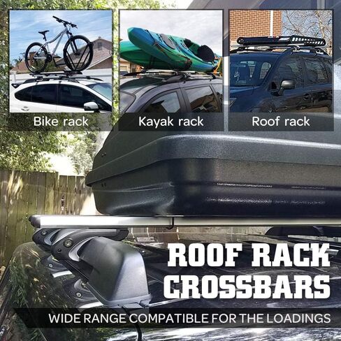 Otherya Car Roof Rack Cross Bars 52"Aero Thick Aluminum Universal Crossbars Roof Rack Adjustable Roof Cross Bars, Fits Most Vehicles with Flush Side Rails- 200 lbs Load Capacity in Saudi Arabia