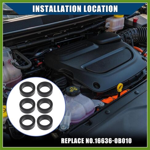 16636-0B010 Fuel Injector Seal O-Ring for Nissan Frontier 1999-2004 / Injector Lower Insulator/Durable / 6 Pcs Black Replace Parts Vehicle Components in Saudi Arabia