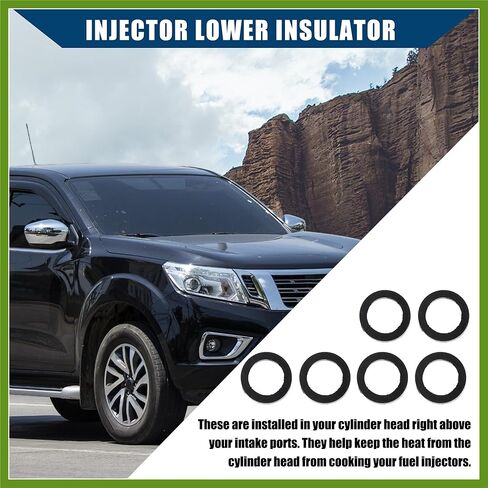 16636-0B010 Fuel Injector Seal O-Ring for Nissan Frontier 1999-2004 / Injector Lower Insulator/Durable / 6 Pcs Black Replace Parts Vehicle Components in Saudi Arabia