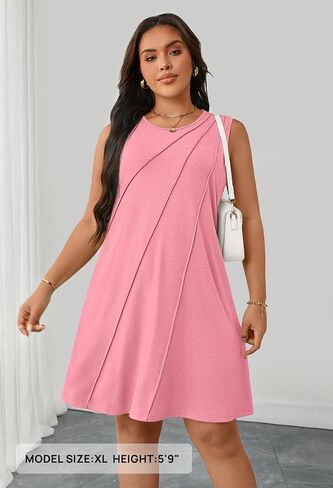 MEROKEETY Women's 2025 Summer Sleeveless Sundress Casual Spring Beach Vacation Crewneck Shift Swing Tank Dress in Saudi Arabia