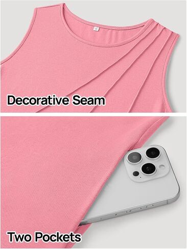 MEROKEETY Women's 2025 Summer Sleeveless Sundress Casual Spring Beach Vacation Crewneck Shift Swing Tank Dress in Saudi Arabia