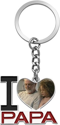 Fathers Mothers Day Gifts Keychain Papa Mama Photo Picture Key Chain Appreciation I Love You Birthday Gifts for Mom in Saudi Arabia