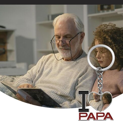 Fathers Mothers Day Gifts Keychain Papa Mama Photo Picture Key Chain Appreciation I Love You Birthday Gifts for Mom in Saudi Arabia