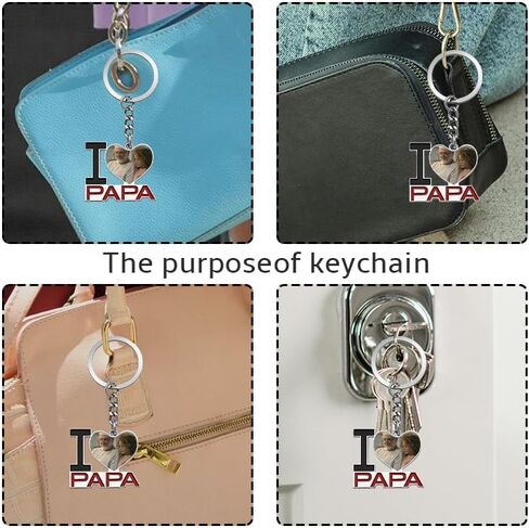 Fathers Mothers Day Gifts Keychain Papa Mama Photo Picture Key Chain Appreciation I Love You Birthday Gifts for Mom in Saudi Arabia