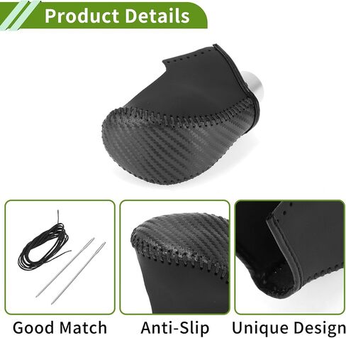 Gear Shift Knob Cover for Nissan Rogue 2017-2020 Anti-Slip Black Carbon Fiber Black Stick Shifting Handle Protector Faux Leather 1 Pc in Saudi Arabia