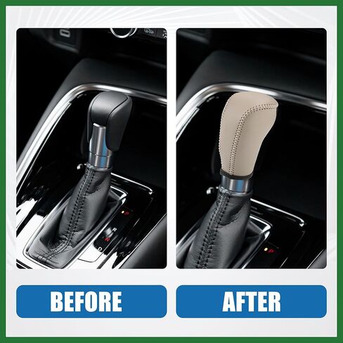Motoforti Gear Kelsting Cover Cover Automatic Transmission Lever Trim for Nissan Murano 2009-2013 Faux Leather Beige Long-Lasting in Saudi Arabia
