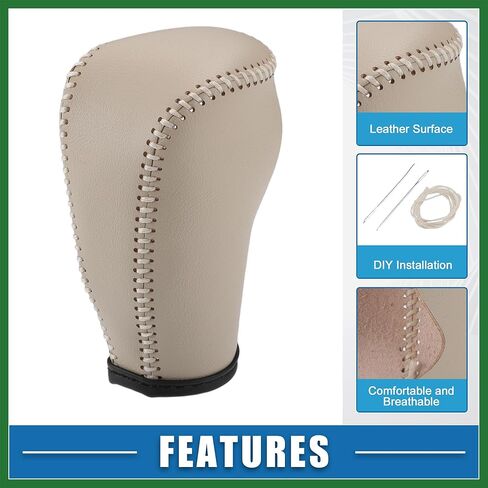 Motoforti Gear Kelsting Cover Cover Automatic Transmission Lever Trim for Nissan Murano 2009-2013 Faux Leather Beige Long-Lasting in Saudi Arabia
