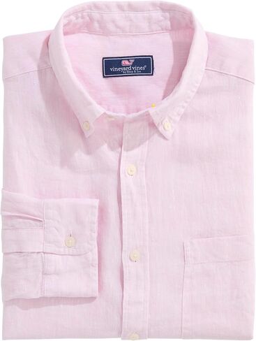 vineyard vines Men's Linen Surfside Solid Shirt in Saudi Arabia