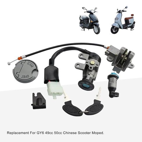 مفتاح مفتاح مفتاح مفتاح القفل غطاء خزان الغاز مجموعة استبدال لـ GY6 49CC 50CC Taotao ATM50-A Roketa MC-08-50 YY50QT-6 Jonway Scooter Moped in Saudi Arabia