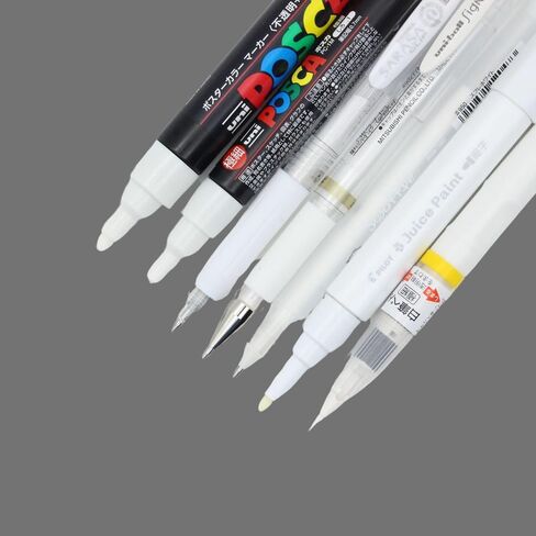 Japanese Gold Pen Sampler, Gel Pen/Marker Pen/Brush Pen, Gold Ink, 7-types Pens & Ink Testing Card Set in Kuwait