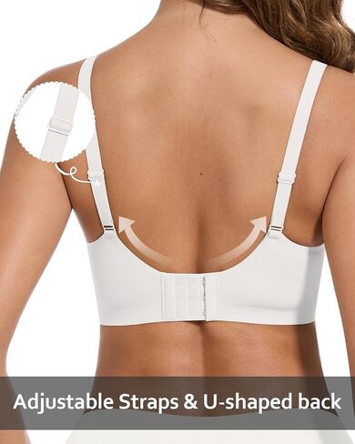 Woweny Deep v Bras for Women No Introndwire Wireless Push Up Bra Comfort Bralettes Seamless Bra Bra with Support in Kuwait