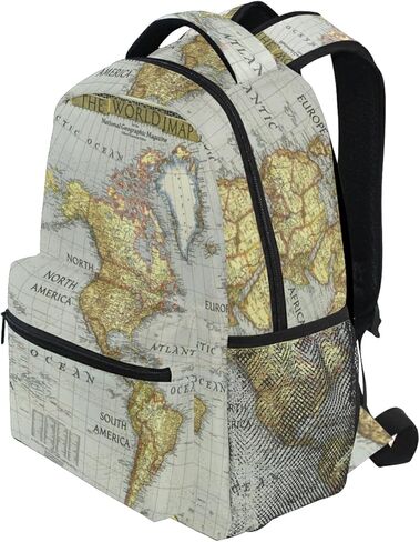 حقيبة ظهر Nander للسفر ورسم خريطة العالم وحقائب الكتب المدرسية وحقيبة الكمبيوتر المحمول وحقيبة الكلية للنساء والرجال والأولاد والبنات in Kuwait