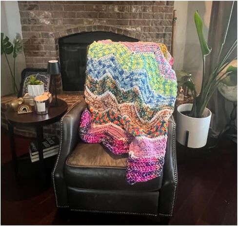 2PK Eco Basics Tie Dye Yarn for Knitting and Crocheting, Multicolor, Recycled Acrylic, Eco-Friendly, Giant Chunky Yarn, Rainbow, Jumbo, Thick Blanket Yarn, Total 300g, 150m (Retro Pink) in Kuwait