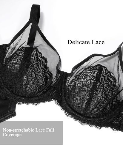 HACI Minimizer Lace Bra for Women Plus Size Full Coverage Unlined Underwire in Kuwait