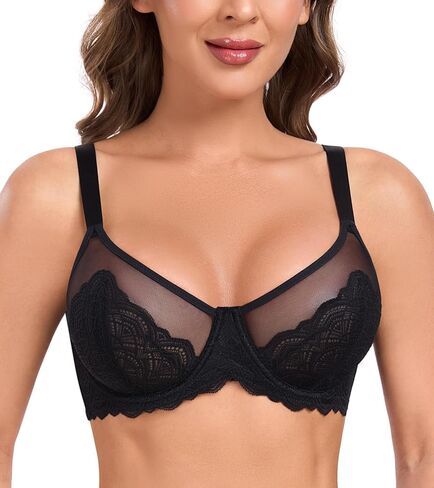 HACI Minimizer Lace Bra for Women Plus Size Full Coverage Unlined Underwire in Kuwait
