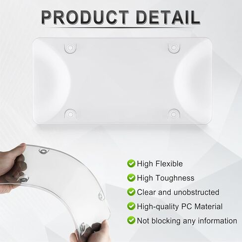 Alpmosn License Plate Covers & Frames Combo, License Plate Cover with Screw Washers and Cap, Car Exterior Accessories Black (2-Pack) in Kuwait