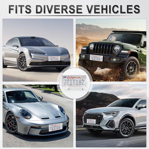 Alpmosn License Plate Covers & Frames Combo, License Plate Cover with Screw Washers and Cap, Car Exterior Accessories Black (2-Pack) in Kuwait