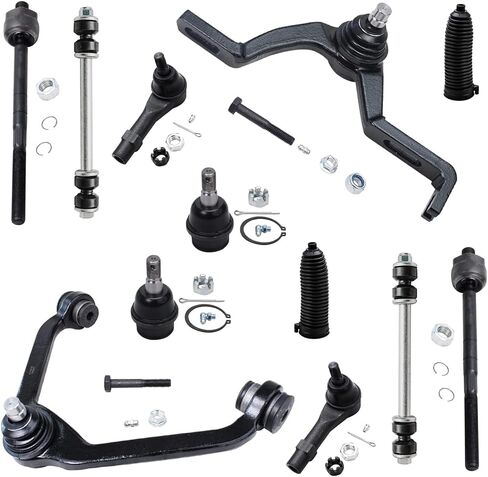 Detroit Axle - Front End 12pc Suspension Kit for Ford Explorer Ranger Mercury Mountaineer Mazda B2500 B3000 B4000, 2 Upper Control Arms 2 Lower Ball Joints 4 Tie Rods 2 Sway Bars 2 Boots Replacement in Saudi Arabia