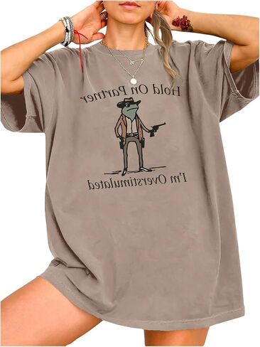 SOLY HUX Women's Plus Size Graphic Tees Half Sleeve Vintage Oversized T Shirt Summer Streetwear Tops in Kuwait