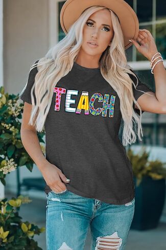 قمصان المعلمين للنساء: مضحك تعليم T Shirt Teacher Life Tees لطيف المعلمين هدايا قمم قمم in Kuwait