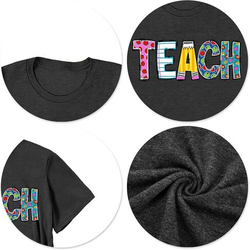 قمصان المعلمين للنساء: مضحك تعليم T Shirt Teacher Life Tees لطيف المعلمين هدايا قمم قمم in Kuwait