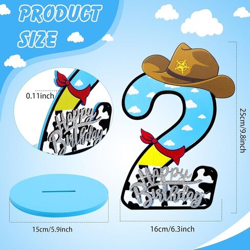 Toy موضوع عيد الميلاد الثالث رقم حفلة مركزية الرقم كارتون الرقم علامة زرقاء السماء و White Cloud Cow Cow Decor in Kuwait