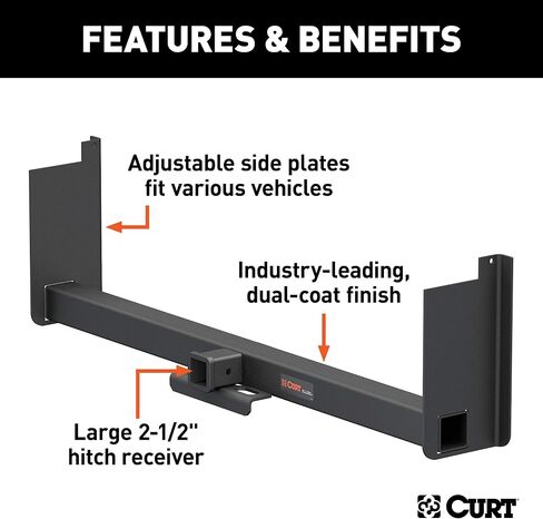 BKDK CURT 15926 Class 5 Weld-On Hitch, 2-1/2-Inch Receiver, 62-in Frames, 18" Drop in Saudi Arabia