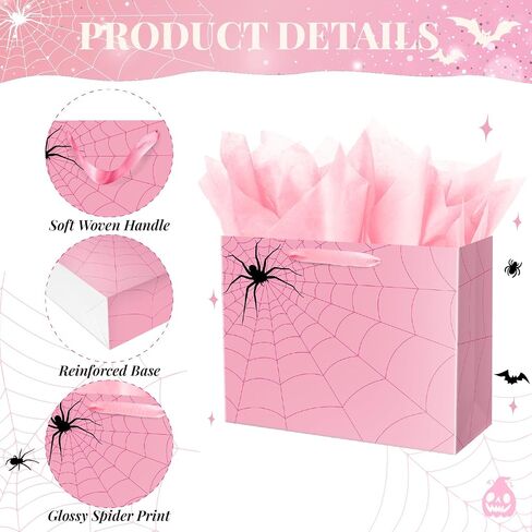 حقيبة هدايا ysmile Spider لـ Boy Black Red Design for Birthday Party Spider Decoration Web Web in Kuwait