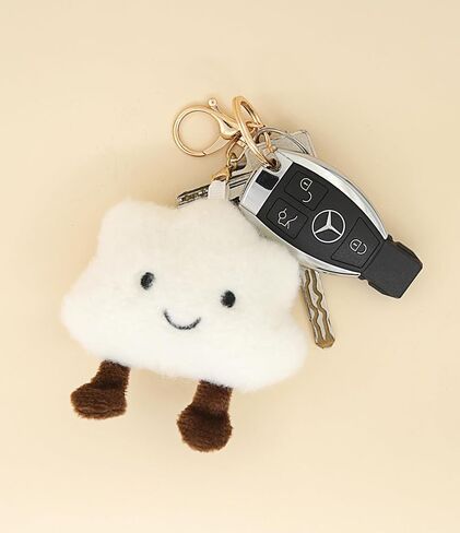 Cute Cloud Plush Keychain for Backpack, Kawaii Purse Bag Charms for Handbags Accessories Gift for Women in Kuwait