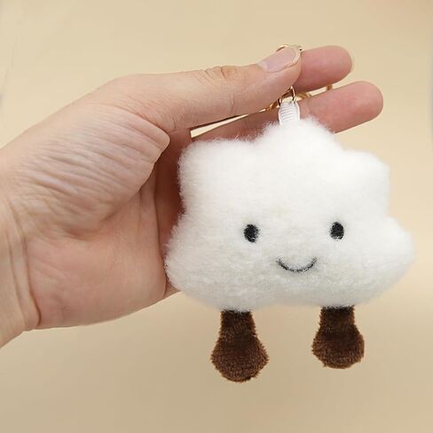 Cute Cloud Plush Keychain for Backpack, Kawaii Purse Bag Charms for Handbags Accessories Gift for Women in Kuwait