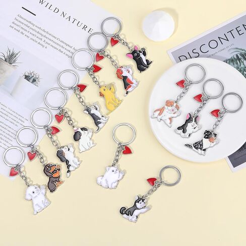 Pets Dog Keychain Portable Metal Puppy Key rings Dog Themed Party Favors Car keychains Bag Charms Purse Decoration in Kuwait