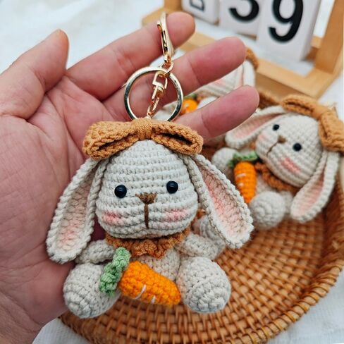 Women Plush Plush Bunny -keychain Gift - للحصول على حقيبة يد ، محفظة ، حقيبة تحمل على الظهر ، مفاتيح السيارات ، سحر الأكياس ، kawaii crochet funny keychain accessories in Saudi Arabia