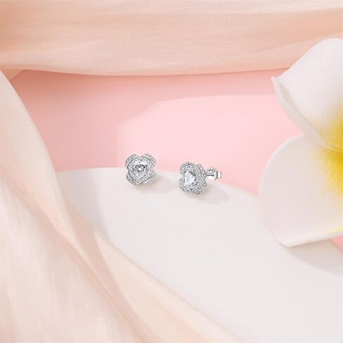 Sterling Silver Stud Earrings for Women, Hypoallergenic Flat Back Earrings Jewelry Gifts for Sensitive Ears in Kuwait