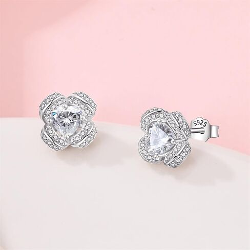 Sterling Silver Stud Earrings for Women, Hypoallergenic Flat Back Earrings Jewelry Gifts for Sensitive Ears in Kuwait