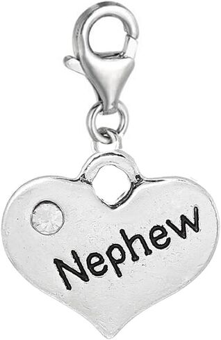 Sexy Sparkles Heart Dangling Clip-On Charm – Lobster Clasp Pendant for Bracelets, Necklaces, and Purses - Cousin in Kuwait