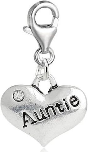Sexy Sparkles Heart Dangling Clip-On Charm – Lobster Clasp Pendant for Bracelets, Necklaces, and Purses - Cousin in Kuwait