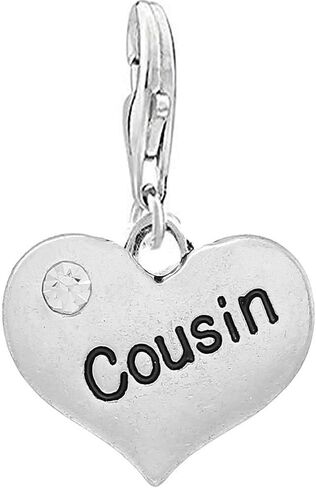 Sexy Sparkles Heart Dangling Clip-On Charm – Lobster Clasp Pendant for Bracelets, Necklaces, and Purses - Cousin in Kuwait