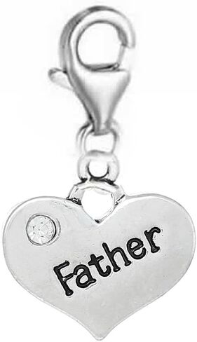 Sexy Sparkles Heart Dangling Clip-On Charm – Lobster Clasp Pendant for Bracelets, Necklaces, and Purses - Cousin in Kuwait