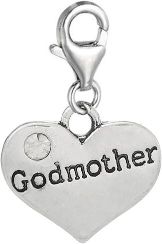 Sexy Sparkles Heart Dangling Clip-On Charm – Lobster Clasp Pendant for Bracelets, Necklaces, and Purses - Cousin in Kuwait