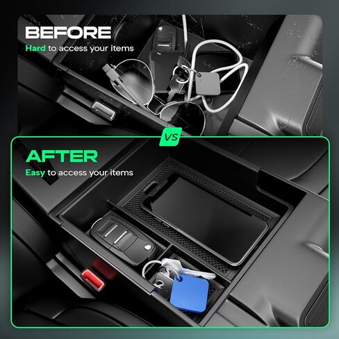 YHTAUTO Center Console Organizer Fit for Ford Bronco 2021 2022 2023 2024 No for Sport, Armrest Storage Box wiht Non-Slip Mat, Center Console Storage Box for Bronco Accessories in Saudi Arabia