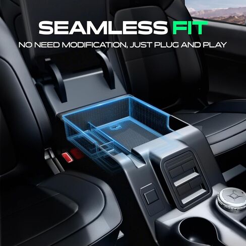 YHTAUTO Center Console Organizer Fit for Ford Bronco 2021 2022 2023 2024 No for Sport, Armrest Storage Box wiht Non-Slip Mat, Center Console Storage Box for Bronco Accessories in Saudi Arabia