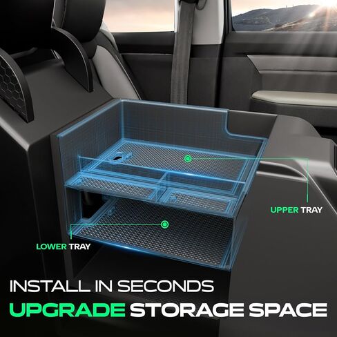 YHTAUTO Center Console Organizer Fit for Ford Bronco 2021 2022 2023 2024 No for Sport, Armrest Storage Box wiht Non-Slip Mat, Center Console Storage Box for Bronco Accessories in Saudi Arabia