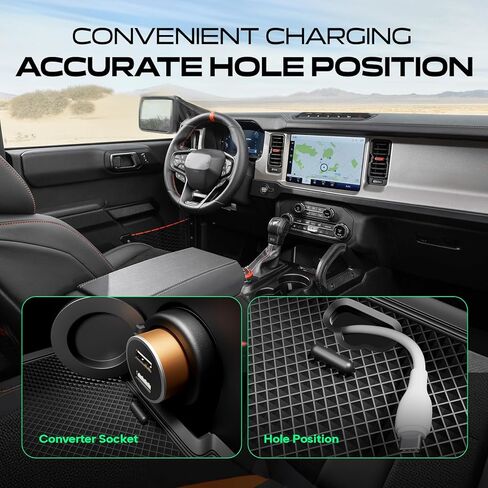 YHTAUTO Center Console Organizer Fit for Ford Bronco 2021 2022 2023 2024 No for Sport, Armrest Storage Box wiht Non-Slip Mat, Center Console Storage Box for Bronco Accessories in Saudi Arabia