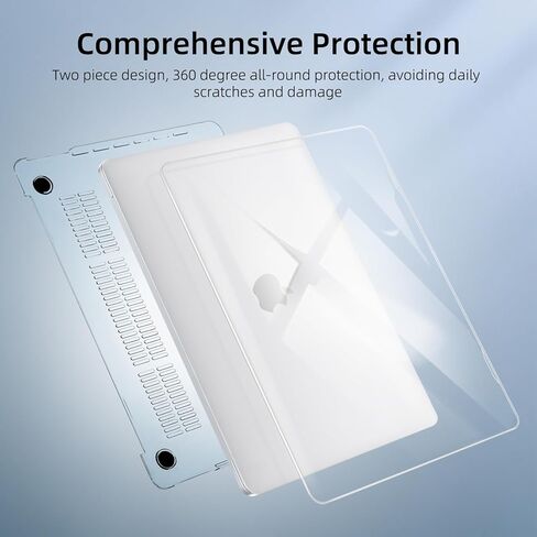Seorsok متوافق مع حافظة MacBook Air 13 بوصة 2022 2021 2020 2019 2018 إصدار A1932 A2179 M1 A2337 Touch ID، حافظة بلاستيكية صلبة بنمط قلب لطيف وجميل مع غطاء لوحة مفاتيح، بني in Kuwait