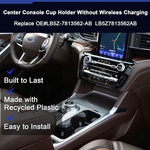 LB5Z-7813562-AB Center Console Cup Holder Fit for Ford Explorer 2020-2025 Replace LB5Z7813562AB (Without Wireless Charging) in Saudi Arabia