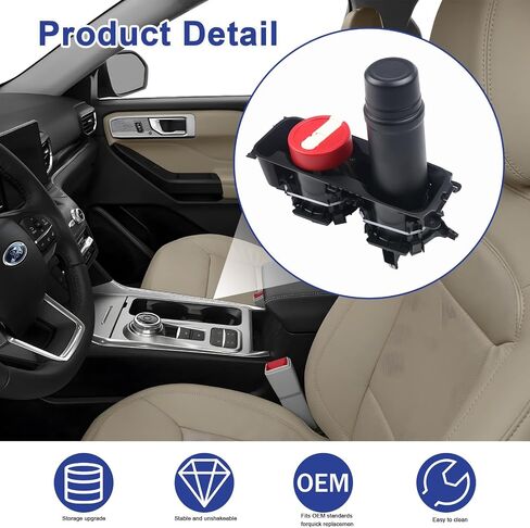 LB5Z-7813562-AB Center Console Cup Holder Fit for Ford Explorer 2020-2025 Replace LB5Z7813562AB (Without Wireless Charging) in Saudi Arabia